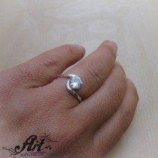 Сребърен  пръстен с циркони R-988